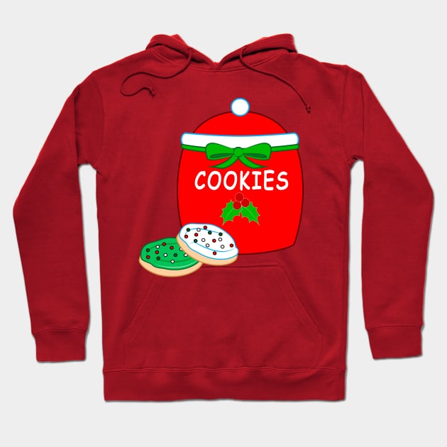 Christmas Cookie Jar with Frosted Cookies Hoodie by PenguinCornerStore